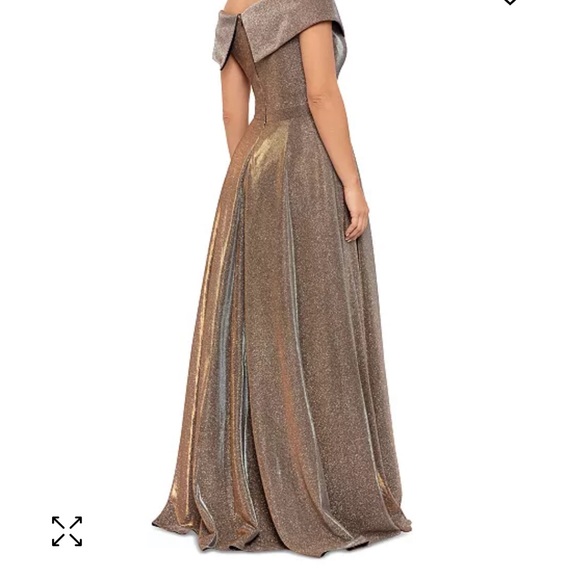 Xscape formal ballgown in glittery gold with pockets! So shiny! A showstopper 8P - Picture 3 of 12